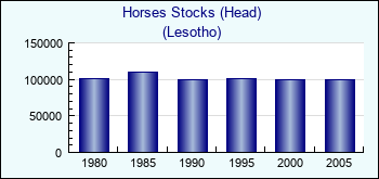 Lesotho. Horses Stocks (Head)