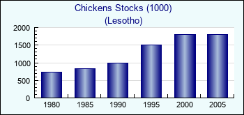 Lesotho. Chickens Stocks (1000)