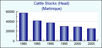 Martinique. Cattle Stocks (Head)