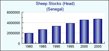 Senegal. Sheep Stocks (Head)