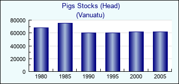 Vanuatu. Pigs Stocks (Head)