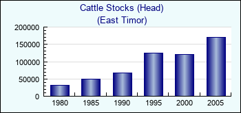 East Timor. Cattle Stocks (Head)