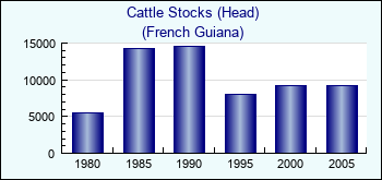 French Guiana. Cattle Stocks (Head)