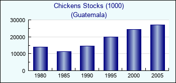 Guatemala. Chickens Stocks (1000)