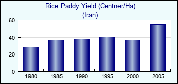 Iran. Rice Paddy Yield (Centner/Ha)