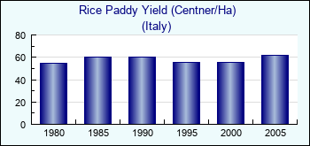 Italy. Rice Paddy Yield (Centner/Ha)
