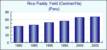 Peru. Rice Paddy Yield (Centner/Ha)
