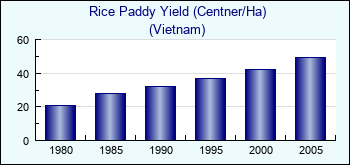 Vietnam. Rice Paddy Yield (Centner/Ha)