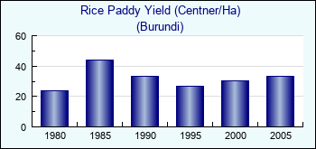 Burundi. Rice Paddy Yield (Centner/Ha)