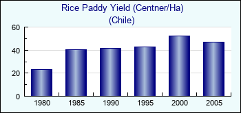 Chile. Rice Paddy Yield (Centner/Ha)
