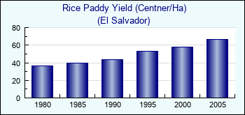 El Salvador. Rice Paddy Yield (Centner/Ha)