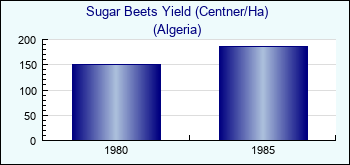 Algeria. Sugar Beets Yield (Centner/Ha)