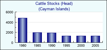 Cayman Islands. Cattle Stocks (Head)