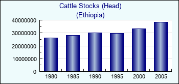 Ethiopia. Cattle Stocks (Head)