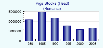 Romania. Pigs Stocks (Head)