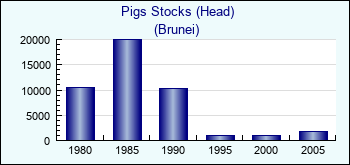 Brunei. Pigs Stocks (Head)