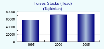 Tajikistan. Horses Stocks (Head)