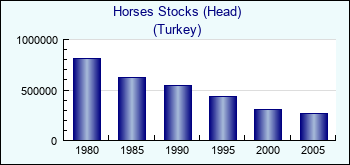 Turkey. Horses Stocks (Head)