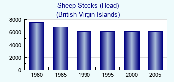 British Virgin Islands. Sheep Stocks (Head)