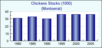 Montserrat. Chickens Stocks (1000)