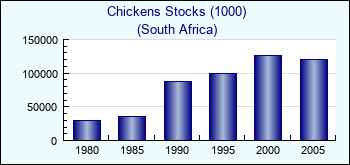 South Africa. Chickens Stocks (1000)