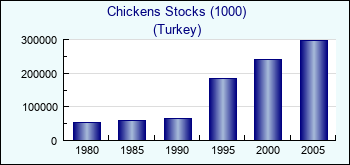 Turkey. Chickens Stocks (1000)