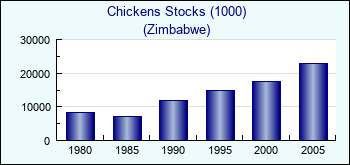 Zimbabwe. Chickens Stocks (1000)