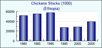 Ethiopia. Chickens Stocks (1000)