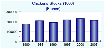 France. Chickens Stocks (1000)