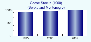 Serbia and Montenegro. Geese Stocks (1000)