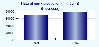 Indonesia. Natural gas - production (mln cu m)